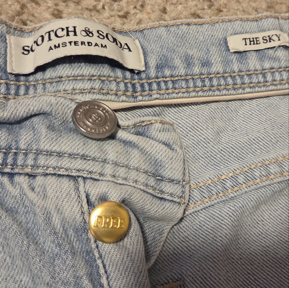 Scotch & SODA The Sky High Waist Straight Wide Leg Jeans Stone Wash Blue 10 / 30 - Picture 4 of 12